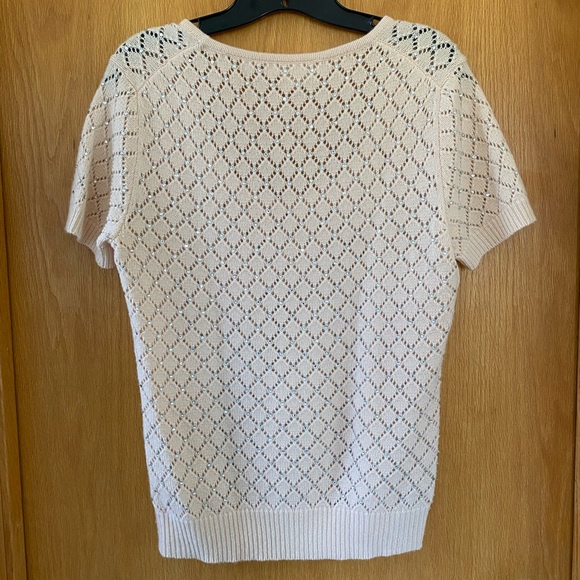 Michael Kors Cashmere Rhinestone Sweater Pink Peach L - Picture 2 of 5